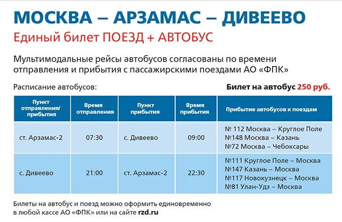 Расписание маршруток попутная. Арзамас Дивеево автобус. Москва Арзамас Дивеево. Автобус Дивеево Арзамас билеты. Единый билет поезд+автобус.