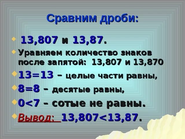 Числа со знаками после запятой