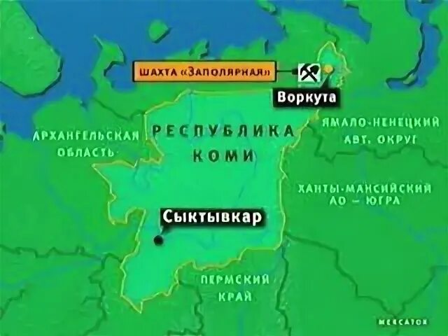 Покажи на карте воркуту