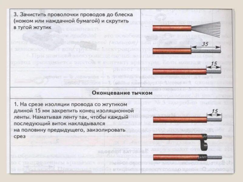 Оконцевание проводов 8 класс технология. Соединение и оконцевание проводов и кабелей. Стыки проводов электрических. Электрические соединения проводов 8 класс. Соединение и оконцевание жил