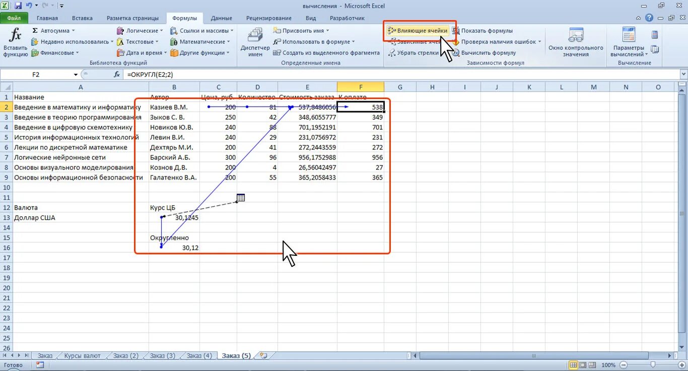 Влияющие ячейки в excel. Формула зависимости в эксель. Зависящие ячейки в excel. Зависимости формул в excel. Какой результат отобразится в ячейке