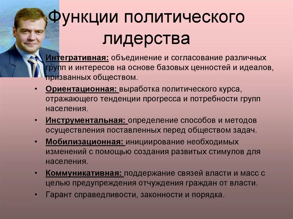 Функции политического лидера примеры Политический лидер вырабатывает политический курс - фотоподборка