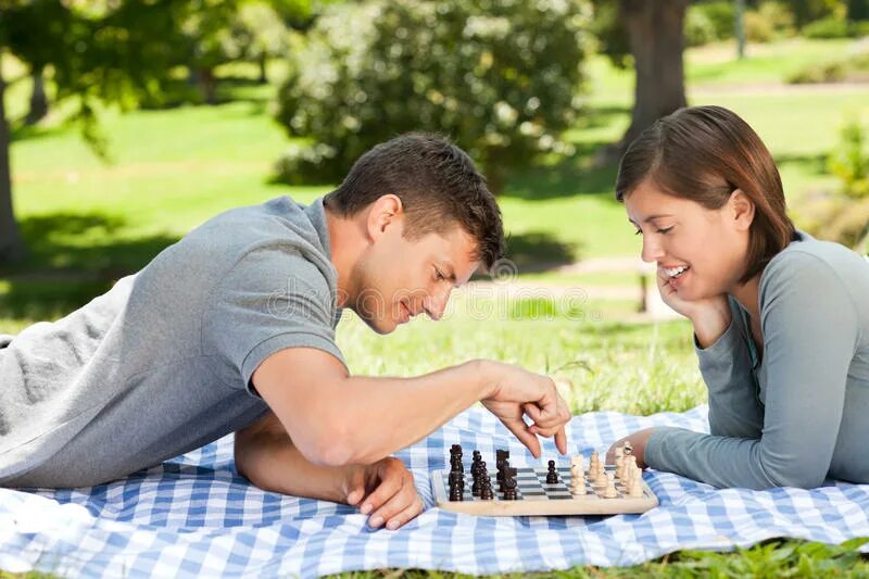 They are playing chess