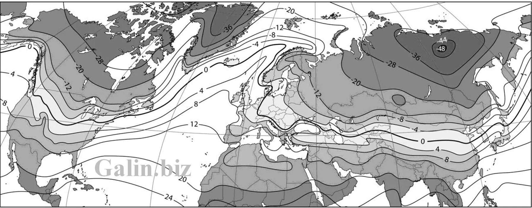 Климат на территории европы. Изотермы на карте Евразии. Нулевая изотерма января. Нулевая изотерма января в Европе карта. Климатическая карта Евразии изотермы.