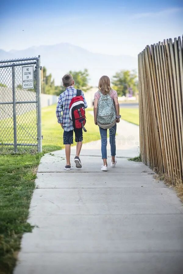 Is she walking to school