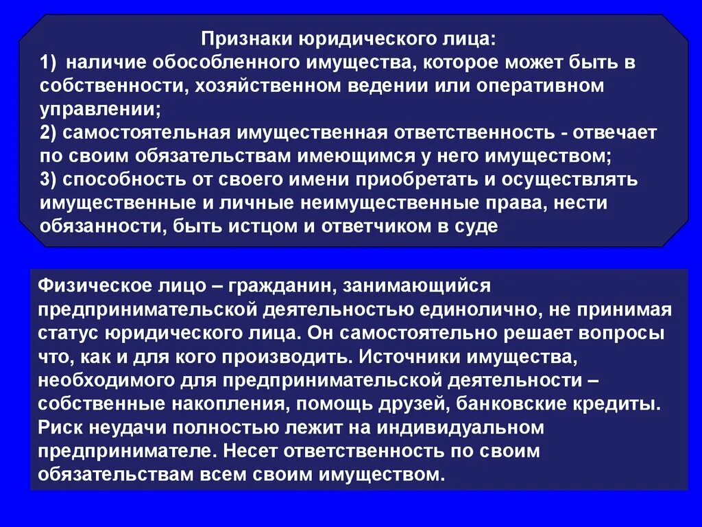 Наличие обособленного имущества. Признаки юридического лица. Признаки юридического лица в экономике. Самостоятельная имущественная ответственность юридического лица. Право заниматься предпринимательской деятельностью личное неимущественное