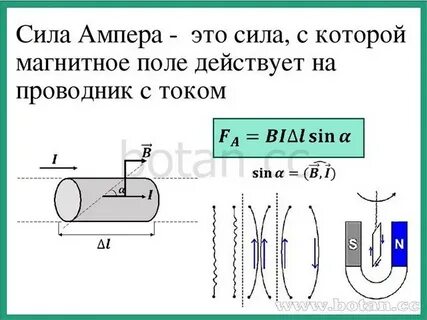 Магнитное поле сила ампера тест