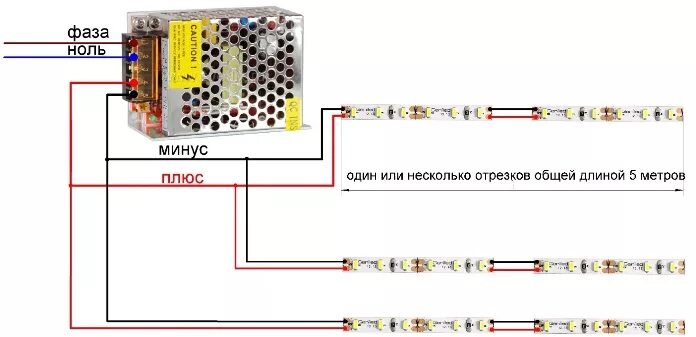Как рассчитать блок для ленты. Схема подключения блока питания для светодиодной ленты 12в 150вт. схема подключения блока питания для светодиодной ленты 12в 25ватт. блок питания для светодиодной ленты 12 v 25 w схема подключения. схема подключения двух блоков питания для светодиодной ленты 12в.