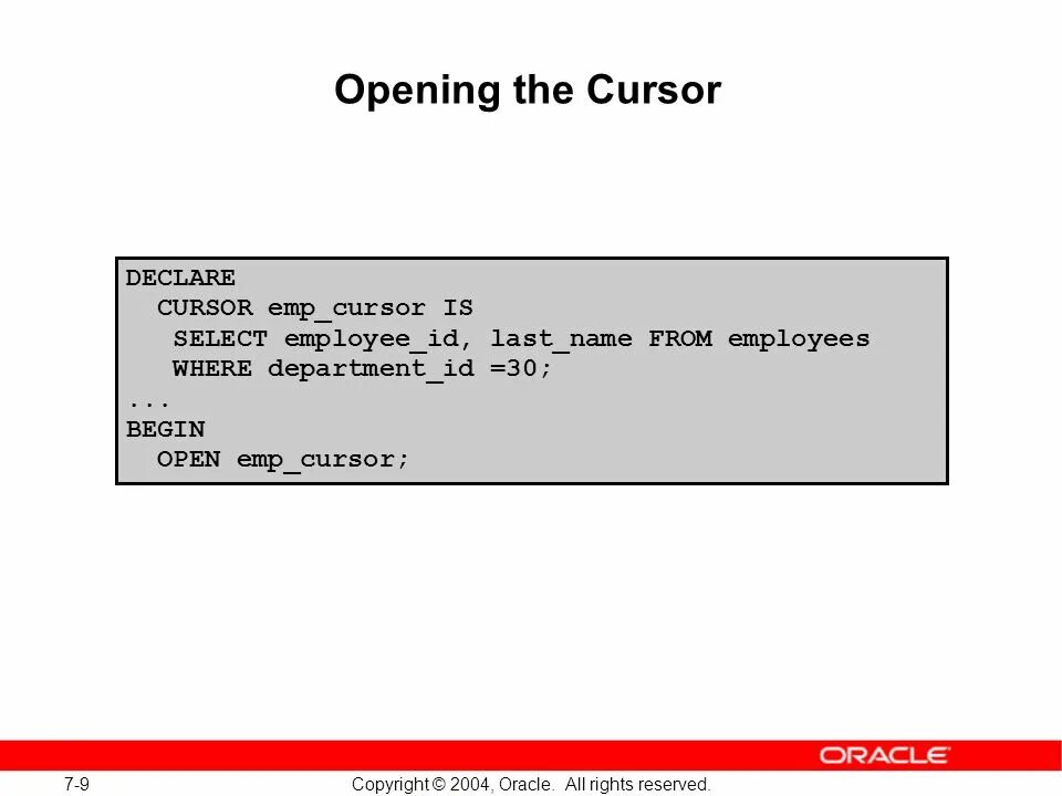 Oracle open