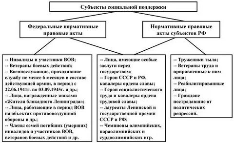 Меры соц поддержки виды