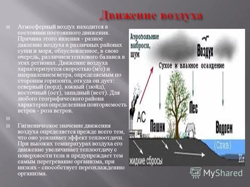 Где располагается воздух. Движение воздуха в атмосфере. причина постоянного движения воздуха. гигиеническое значение атмосферного давления. причины движения воздуха в помещениях и атмосфере.