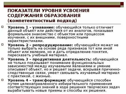 Организация усвоения содержания обучения