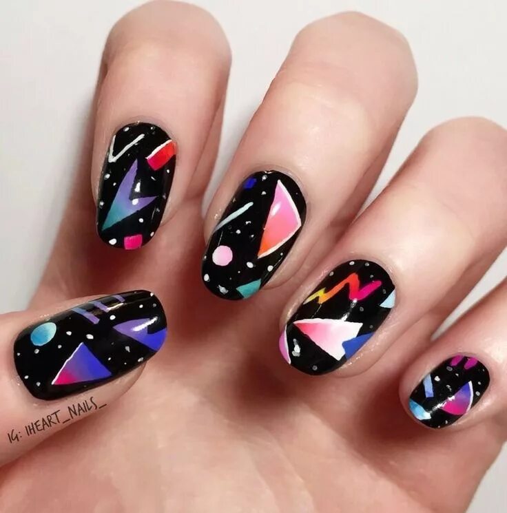 80s flashback Beautiful nail art, Nail art designs, Cute nail designs
