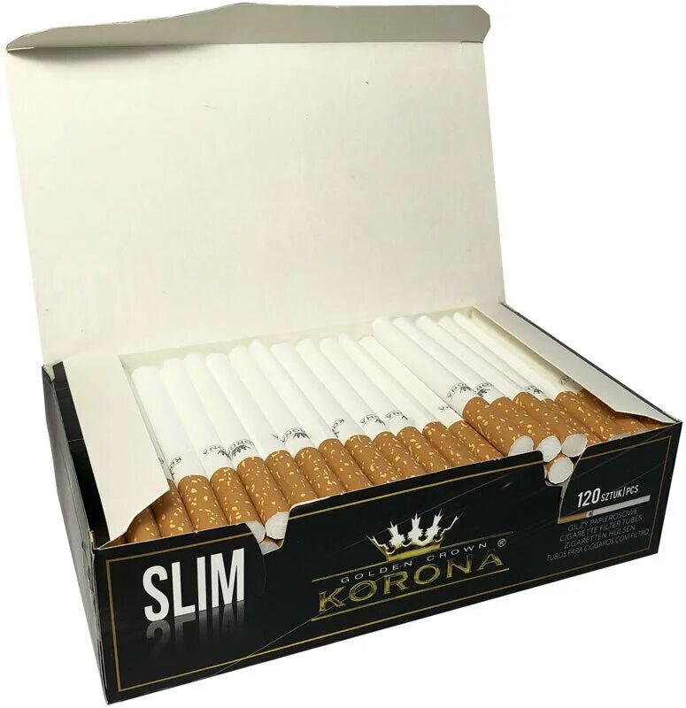 Табак для сигаретных гильз. Сигаретные гильзы Korona Slim (120 шт.). Сигаретные гильзы Korona - Slim. Сигаретные гильзы Crown Slim Carbon 120 шт. Гильзы с фильтром Korona Mega Pack (1000).