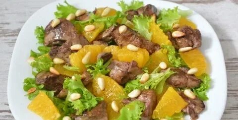 Куриная печень с апельсинами