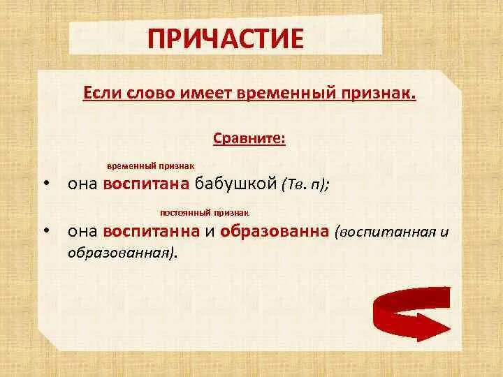 Время постоянный признак причастия. Причастие. Алгоритм причастия. Алгоритм определения причастия. Причастие слова.