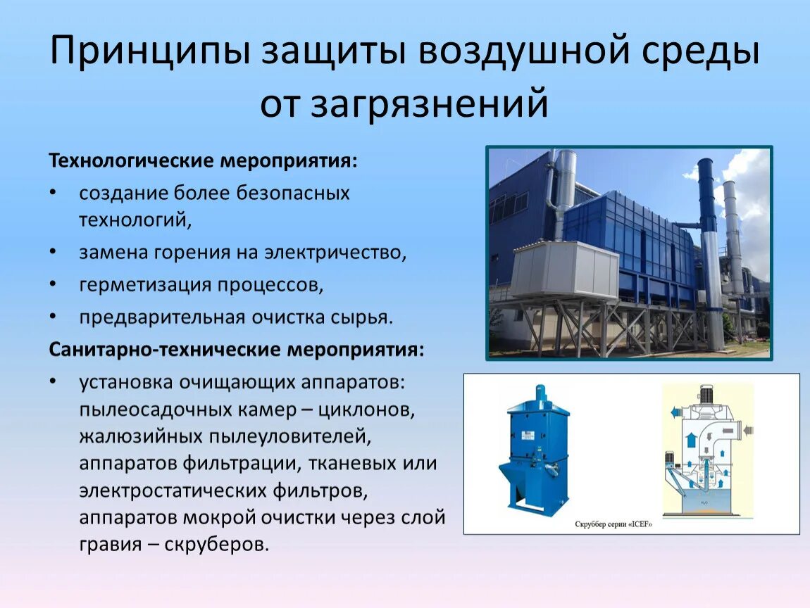 Принципы защиты воздушной среды. Принципы защиты воздушной среды от загрязнений. Принципы защиты атмосферы от загрязнений. Очистительные сооружения для очистки воздуха. Технологический принцип производства