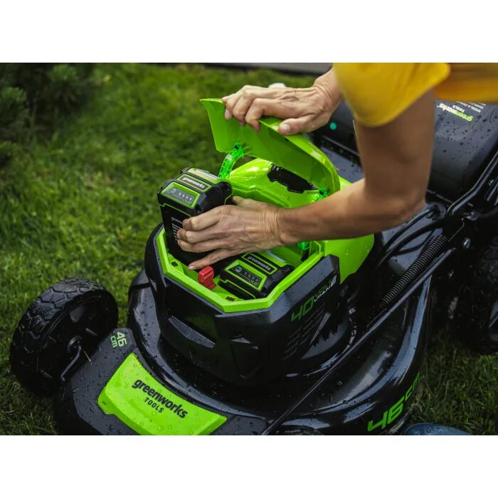 Greenworks g max 40v акб и зу. Greenworks gd40lm46sp. газонокосилка greenworks 40v g-max gd40lm46sp. greenworks g-max 40v. газонокосилка greenworks 2506807uf gd40lm46sp.