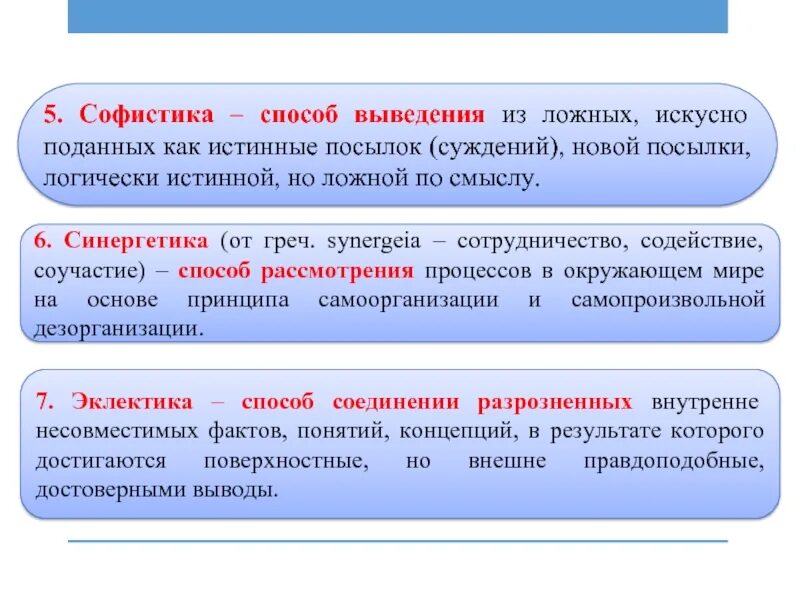 Методы выведения новых