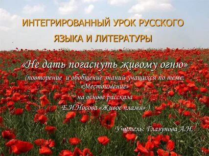 Объясните смысл названия живое пламя