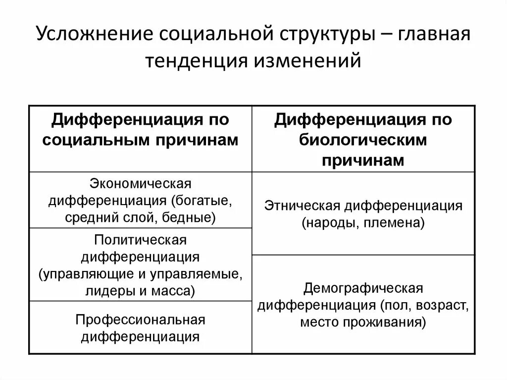 Дифференциация тип общества