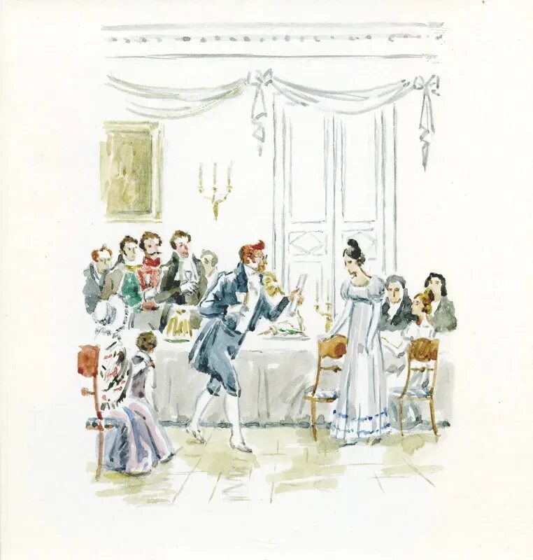 Белюкин евгений онегин. Онегин в гостях у лариных. Онегин в гостях у лариных. Самокиш-судковская елена петровна художник. Пушкин в гостях у семейства осиповых-вульф в тригорском.