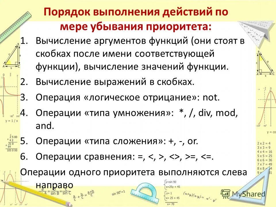 Вычисление аргумента функции. Вычисление аргумента функции