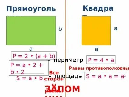 Как из периметра найти площадь квадрата