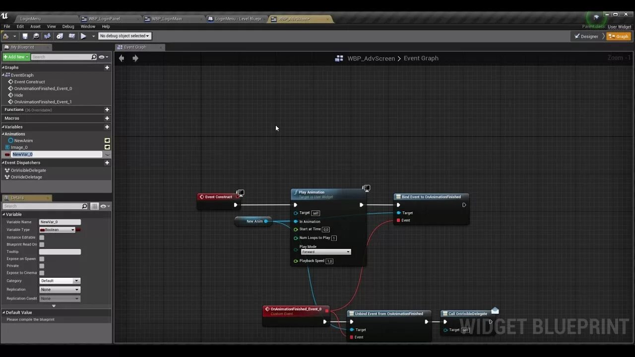 Widget blueprint. Blueprint программирование.