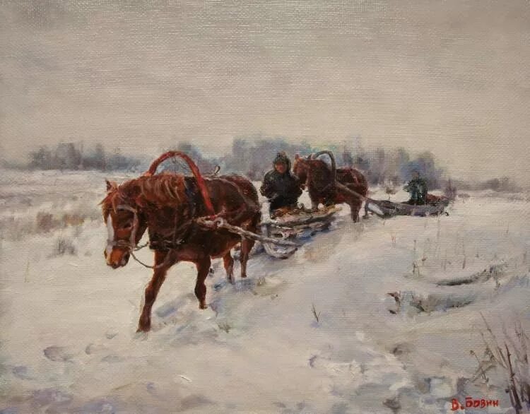 Крестьяне торжествуя на дровнях обновляет. Зимний пейзаж с лошадью. зима крестьянин. крестьянские сани. зима крестьянин торжествуя.