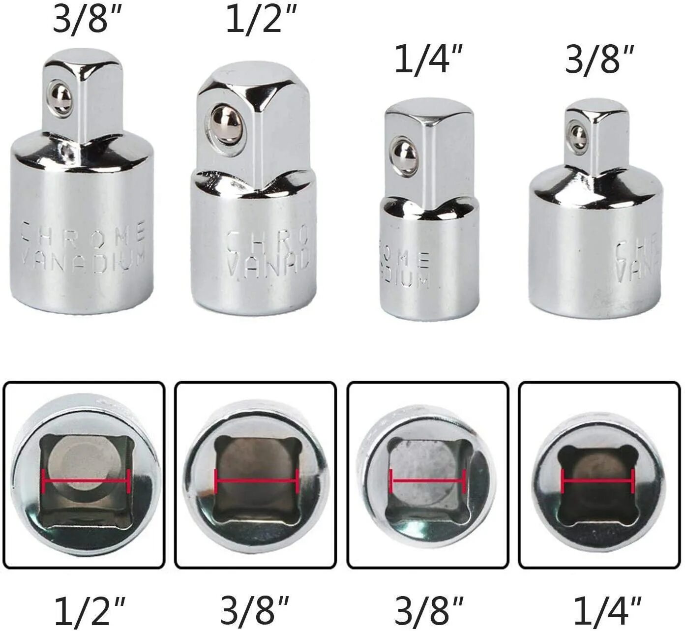 Головка toptul kaba1608. Размер торцевых головок 1. Удлинитель для сверл,тип хвостовика оснастки: шестигранный (8 мм - с). Адаптер головок 1/2 дюйма в мм. Размер головок 1/2 1/4 3/8 в миллиметрах.