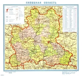Карта липецкой области с соседними областями