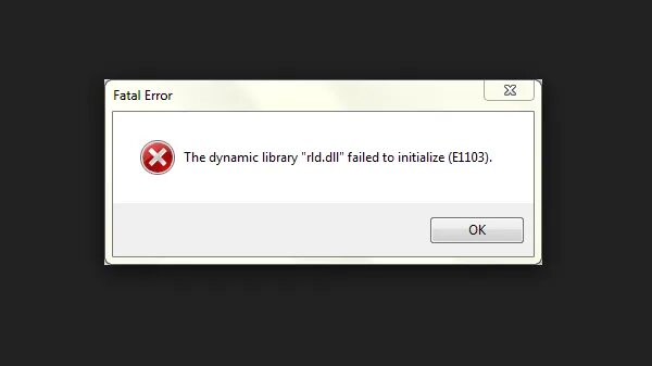 Failed to load animation. Динамические библиотеки dll. failed to initialize. error 1103. the dynamic library rld.dll failed to initialize e1103 crysis 3.