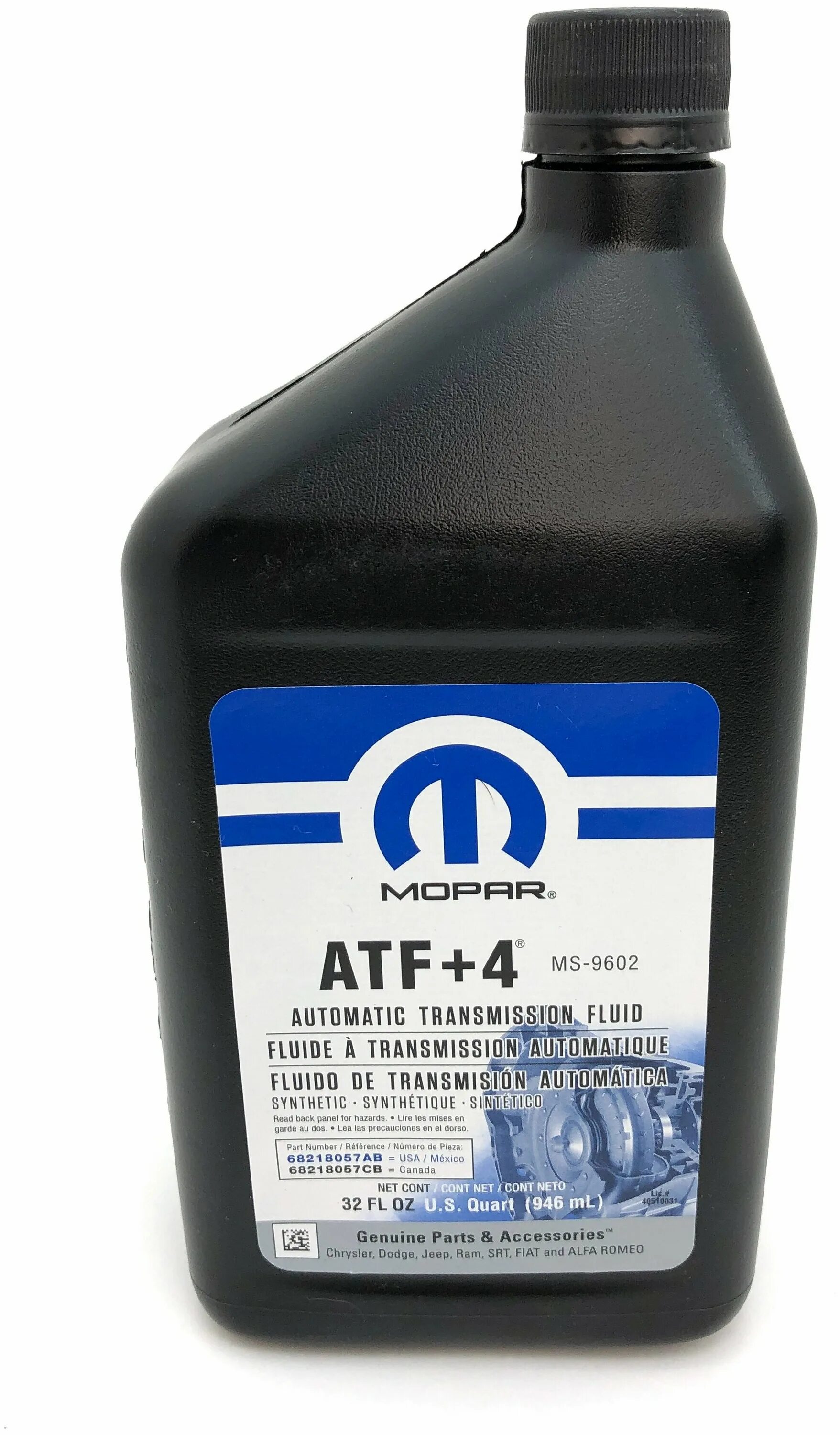 Масло акпп atf 4. Mopar ATF+4 (MS-9602). Mopar ATF+4. Mopar ATF+4 9602 артикул. Mopar 68218057ab.