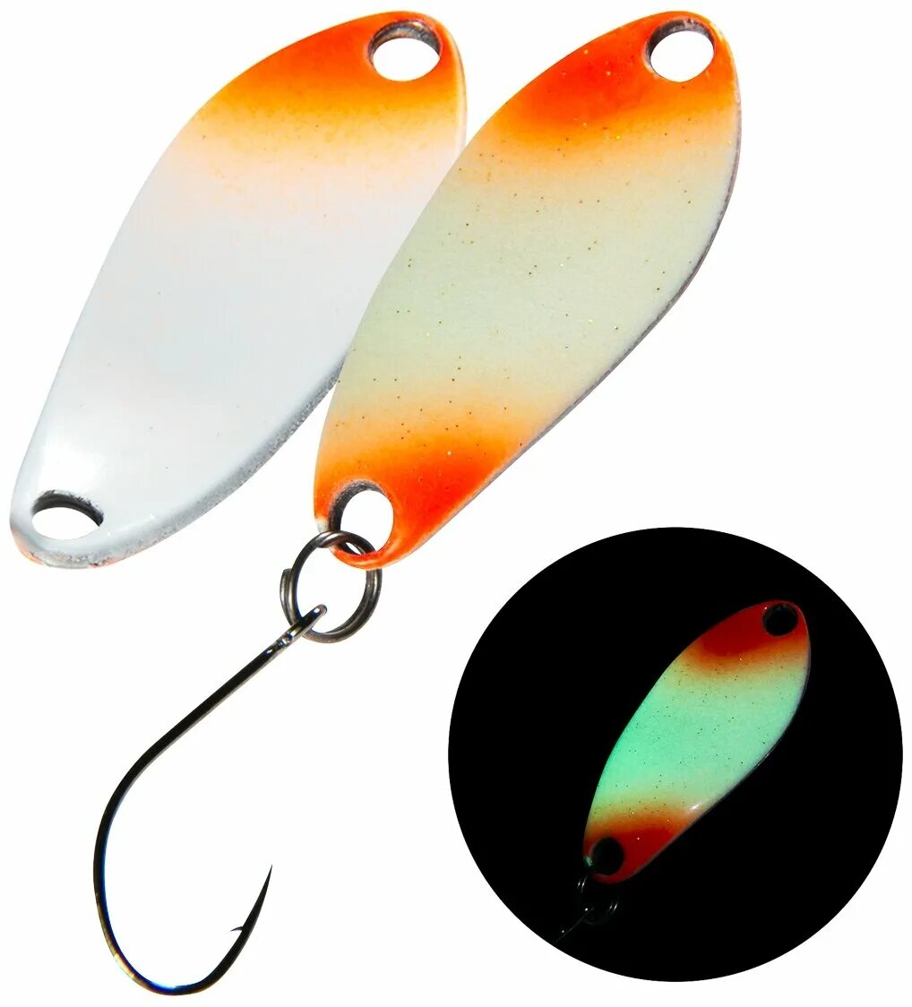 светящаяся блесна на форель. блесна на форель пеллетс. цвет блесны 01. светонакопительные приманки. блесна crazyfish swirl 3.