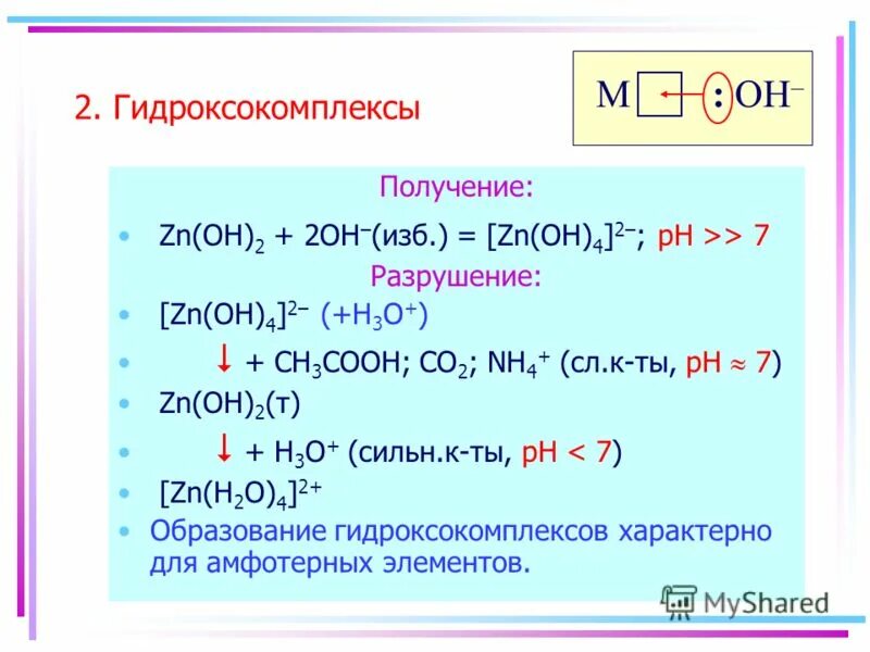 Zn oh нагревание