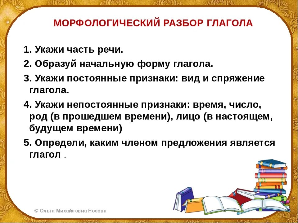 ПАМЯТКА "РАЗБОР ГЛАГОЛА "КАК ЧАСТИ РЕЧИ" - ПАМЯТКА ДЛЯ УЧЕНИКА - Каталог статей 