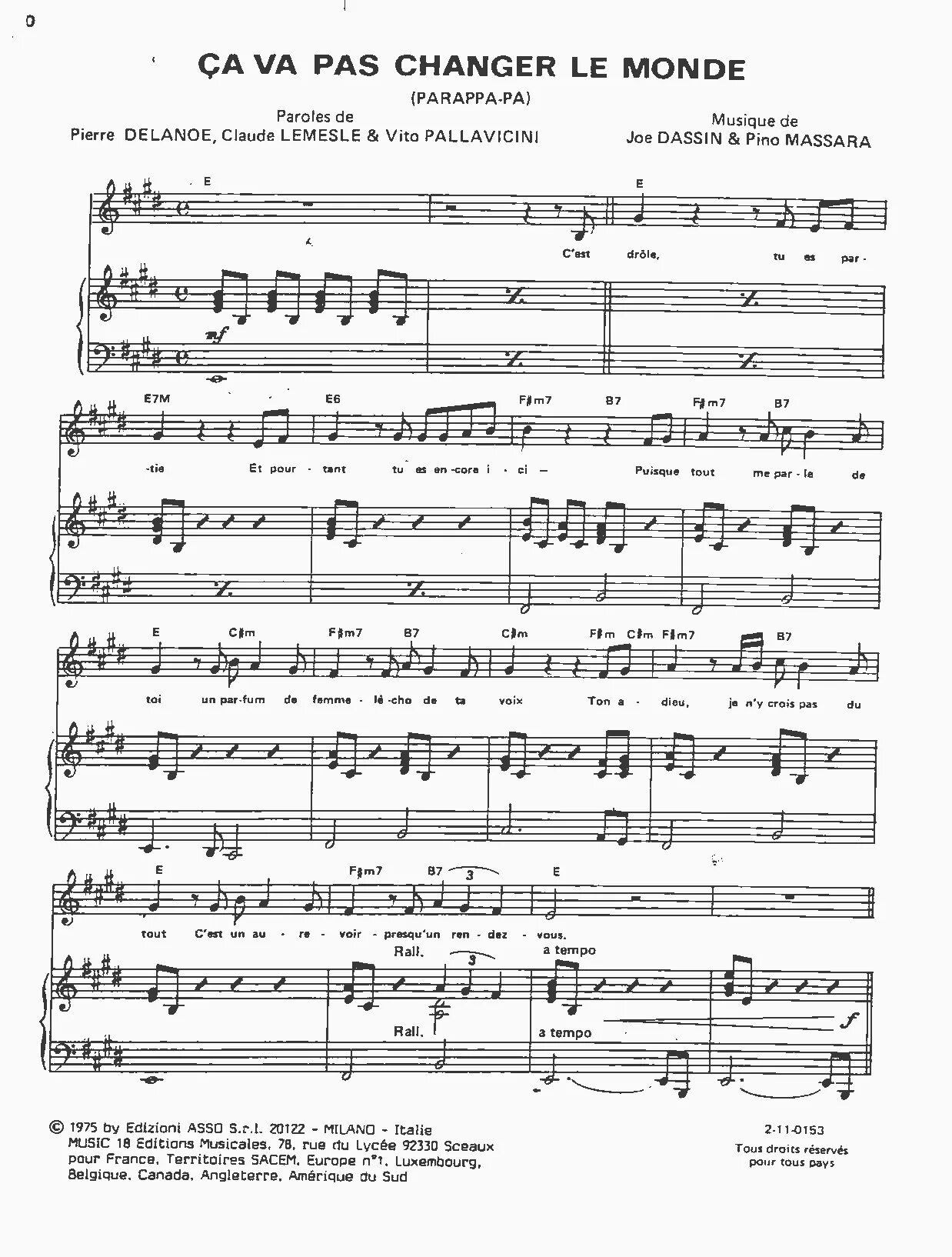 Если б не было тебя ноты. Джо Дассен салют Ноты для фортепиано. Joe Dassin Ноты. Джо Дассен Ноты. Ноты песен Джо Дассена для фортепиано.