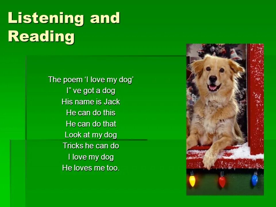 Стихотворение my Dog. Презентация Pets and other animals. I have a Dog his name is Jack стих. I have got a Dog стих. Pets презентация