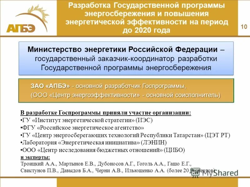 разработка программы энергосбережения и энергоэффективности