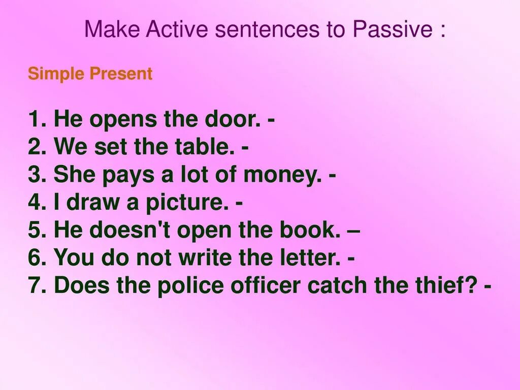 Present passive voice упражнения