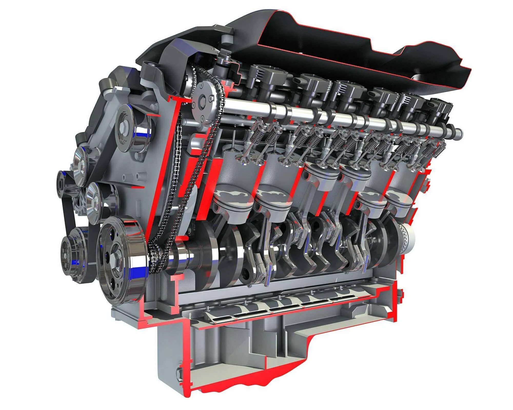 При сборке автомобильного двигателя. V12 двигатель. V12 engine. V12 8.4l. V12.