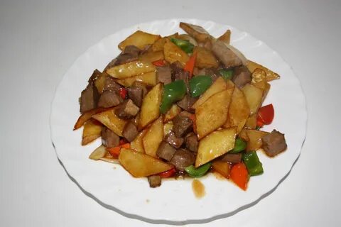 Жареная картошка с говядиной рецепт