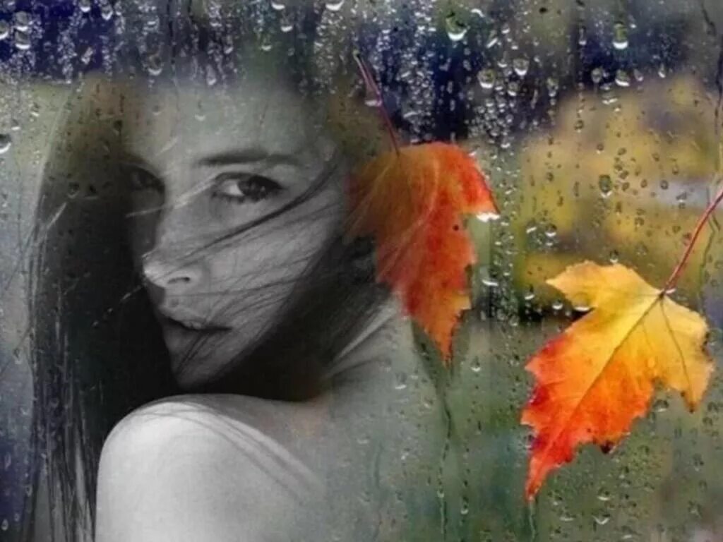 Осенняя печаль. Осень дождь. Грустная осенняя женщина. Осень плачет дождем.