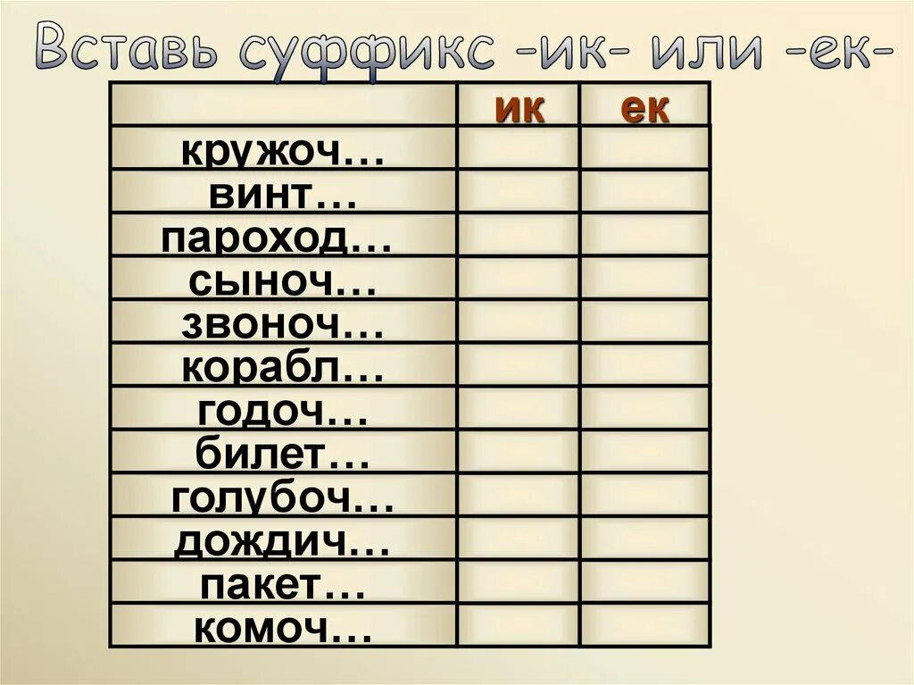 Суффиксы ек ик задания. Суффикс 2 класс задания. Задания по русскому языку 3 класс суффиксы. Суффиксы 3 класс. Суффиксы онок ёнок.