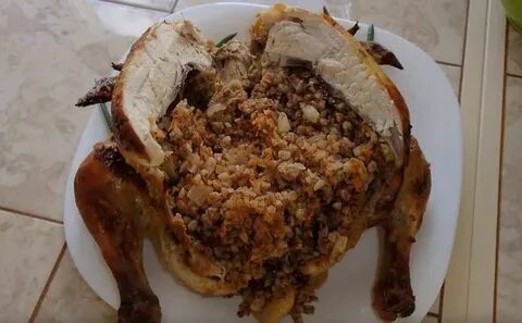 Курица с гречкой в духовке в рукаве