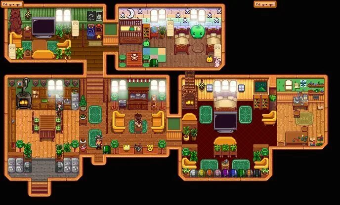 Как пройти лабиринт в stardew. Stardew valley интерьер. stardew valley интерьер дома. stardew valley house design. stardew valley дизайн дома.