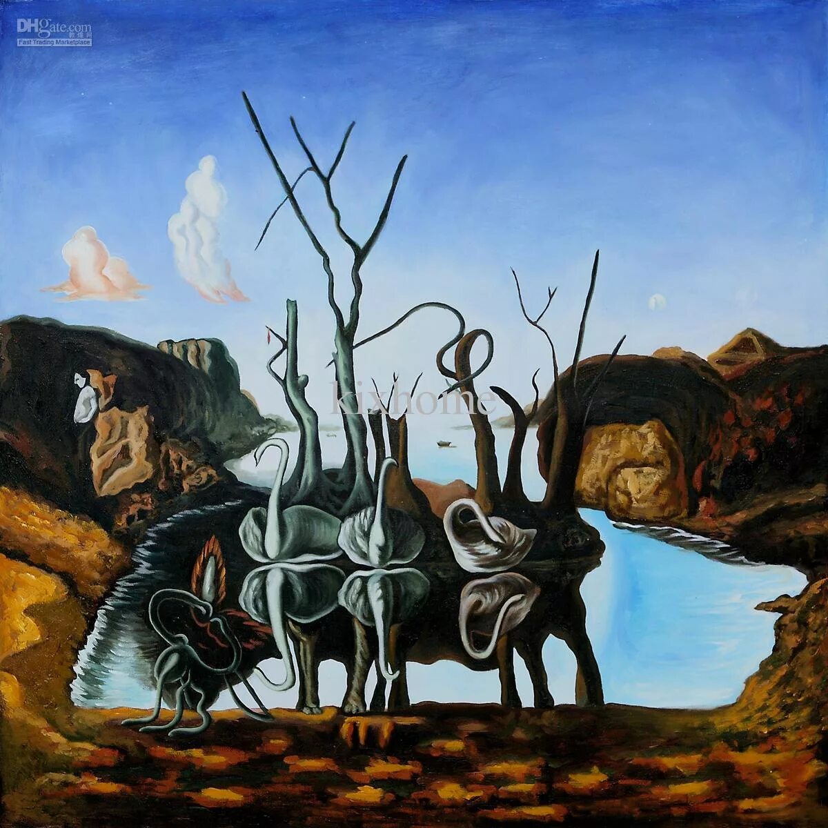 Сальвадор дали «лебеди, отражающиеся в слонах» (1937). Salvador Dali Swans reflecting Elephants. Сальвадор дали лебеди, отражающиеся в слонах. Лебеди отражающиеся в слонах Сальвадор.