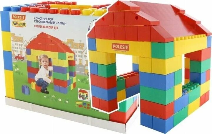 Конструктор из кубиков. Большой конструктор кубики полесье. Домик из кубиков. Конструктор крупноблочный полесье 134 элемента. Постройки из деревянного конструктора.