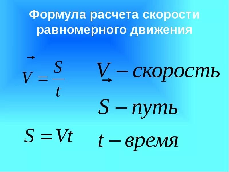 Формула для нахождения скорости равномерного движения